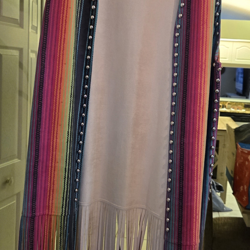 Crazy Train Fringe Shawl with Studded Details